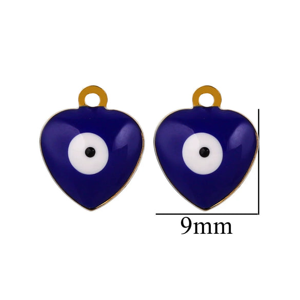Stainless Steel Jewelry With Eyes Pattern Oil Dripping Craft Round Heart Fivepointed Star Pendant Bracelet Necklace