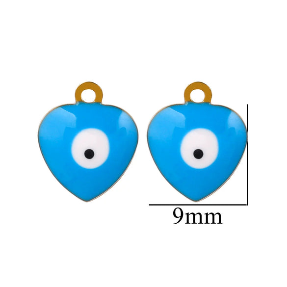 Stainless Steel Jewelry With Eyes Pattern Oil Dripping Craft Round Heart Fivepointed Star Pendant Bracelet Necklace