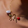 Stainless Steel Jewelry With Pearl Dripping Oil Letter And Heart Shapes Electroplating Process Sweet And Romantic Design For Women