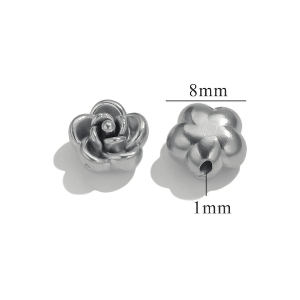 Stainless Steel Jewelry With Rose Pattern Electroplated Handmade Pendant Necklace And Bracelet