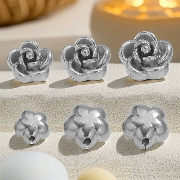 Stainless Steel Jewelry With Rose Pattern Electroplated Handmade Pendant Necklace And Bracelet