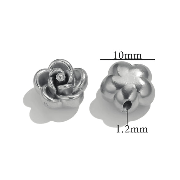 Stainless Steel Jewelry With Rose Pattern Electroplated Handmade Pendant Necklace And Bracelet