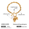 Stainless Steel Jewelry Women's Geometric Shell Fish Bone Conch Pendant Bracelet With 18K Gold Electroplating