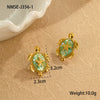 Stainless Steel 18K Electroplated Animal Zodiac Style Turtle And Starfish Earrings