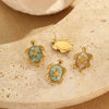 Stainless Steel 18K Electroplated Animal Zodiac Style Turtle And Starfish Earrings