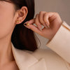 Stainless Steel 18K Electroplated Bow Star Inlaid Zircon Women's Earrings Set