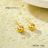 Stainless Steel 18K Electroplated Bow Star Inlaid Zircon Women's Earrings Set