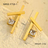 Stainless Steel 18K Electroplated Cross Zircon Women's Earrings Simple Fashion Design