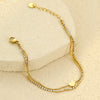 Stainless Steel 18K Electroplated Doublelayer Love Zircon Stacked Bracelet For Men And Women
