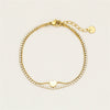 Stainless Steel 18K Electroplated Doublelayer Love Zircon Stacked Bracelet For Men And Women