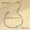 Stainless Steel 18K Electroplated Doublelayer Love Zircon Stacked Bracelet For Men And Women