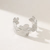 Stainless Steel 18K Electroplated Fashion Ol Plant Flowers Petal Bracelet Jewelry