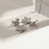 Stainless Steel 18K Electroplated Fivepointed Star Bow Earrings For Women