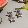 Stainless Steel 18K Electroplated Fivepointed Star Bow Earrings For Women