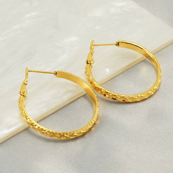 Stainless Steel 18K Electroplated Geometric Ear Buckle Earrings For Women