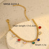 Stainless Steel 18K Electroplated Geometric Rhinestone Tassel Women's Bracelet