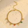 Stainless Steel 18K Electroplated Geometric Rhinestone Tassel Women's Bracelet