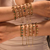 Stainless Steel 18K Electroplated Geometric Rhinestone Tassel Women's Bracelet
