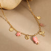Stainless Steel 18K Electroplated Geometric Style Marine Pendant Necklace For Women