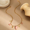 Stainless Steel 18K Electroplated Geometric Style Marine Pendant Necklace For Women
