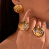 Stainless Steel 18K Electroplated Geometric Style Women's Earrings
