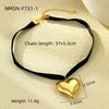 Stainless Steel 18K Electroplated Love Peach Heart Pendant Necklace For Women