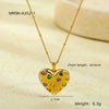 Stainless Steel 18K Electroplated Love Peach Heart Pendant Necklace For Women