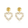 Stainless Steel 18K Electroplated Love Square Zircon Pearl Pendant Earrings For Women Fashion Style