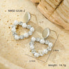Stainless Steel 18K Electroplated Love Square Zircon Pearl Pendant Earrings For Women Fashion Style