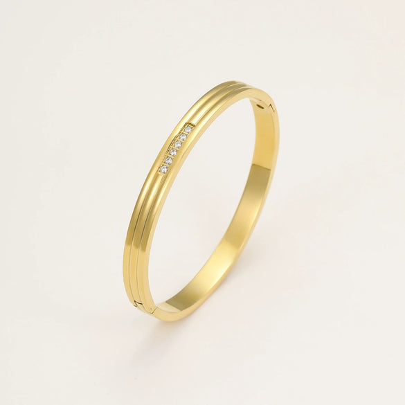 Stainless Steel 18K Geometric Pattern Electroplated Women's Bracelet Jewelry Wholesale