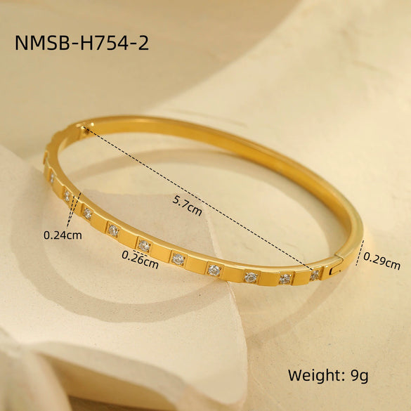Stainless Steel 18K Geometric Pattern Electroplated Women's Bracelet Jewelry Wholesale