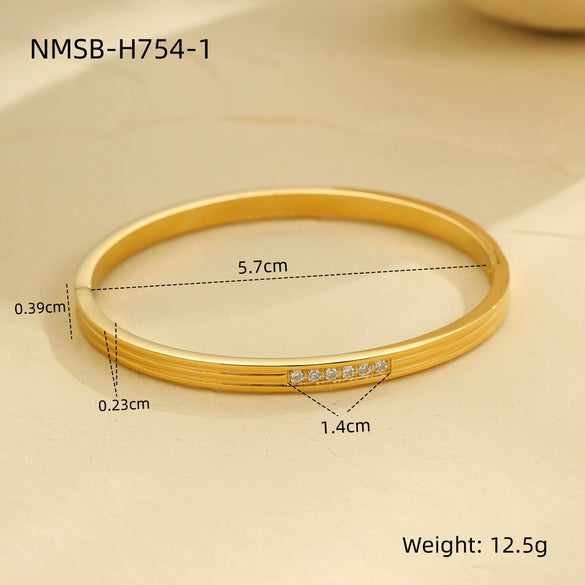 Stainless Steel 18K Geometric Pattern Electroplated Women's Bracelet Jewelry Wholesale