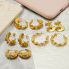 Stainless Steel 18K Geometric Pleated Electroplated Women's Earrings