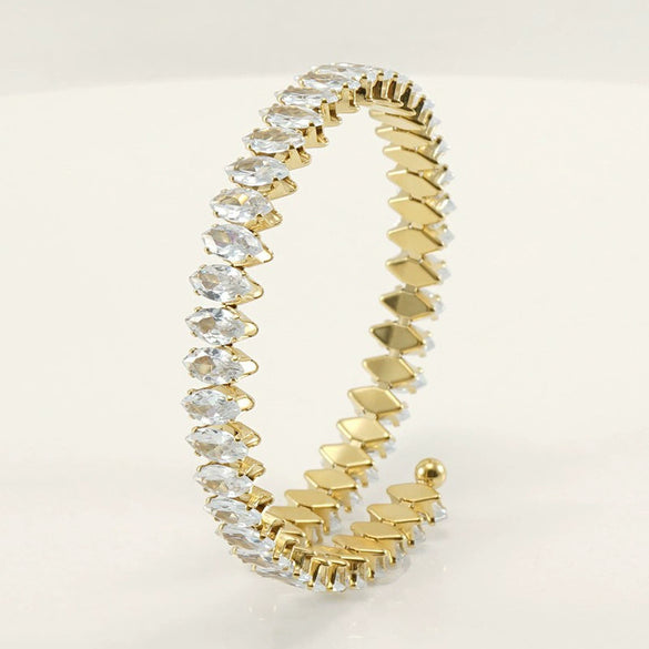 Stainless Steel 18K Geometric Women's Electroplated Bracelet