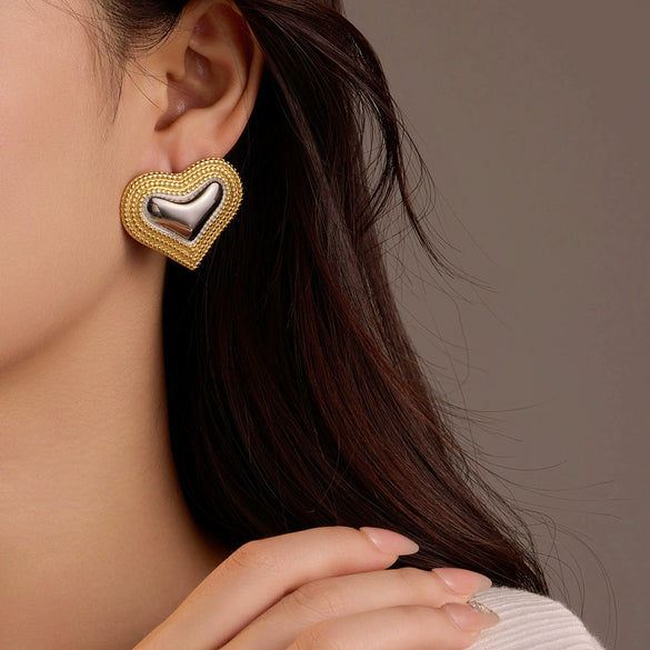 Stainless Steel 18K Gold Electroplated Geometric Fashion Women's Earrings