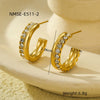 Stainless Steel 18K Gold Electroplated Geometric Retro Microencrusted Zircon Women's Earrings