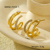Stainless Steel 18K Gold Electroplated Geometric Retro Microencrusted Zircon Women's Earrings