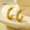 Stainless Steel 18K Gold Electroplated Geometric Retro Microencrusted Zircon Women's Earrings