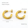 Stainless Steel 18K Gold Electroplated Geometric Women's Earrings