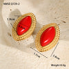 Stainless Steel 18K Gold Electroplated Horse Eye Women's Fashion Retro Earrings