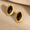 Stainless Steel 18K Gold Electroplated Horse Eye Women's Fashion Retro Earrings