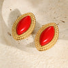 Stainless Steel 18K Gold Electroplated Horse Eye Women's Fashion Retro Earrings