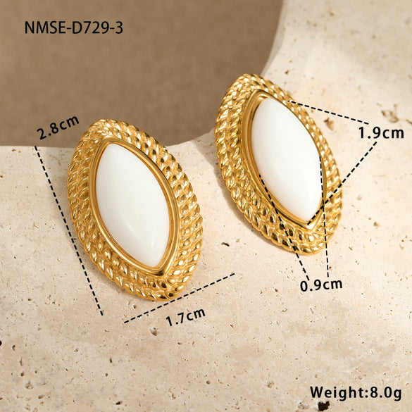 Stainless Steel 18K Gold Electroplated Horse Eye Women's Fashion Retro Earrings