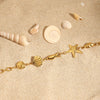Stainless Steel 18K Gold Electroplated Ocean Wind Conch Shell Starfish Small Fish Women's Necklace