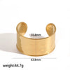 Stainless Steel 18K Gold Electroplated Personality Exaggerated Widefaced Bracelet