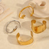 Stainless Steel 18K Gold Electroplated Personality Exaggerated Widefaced Bracelet