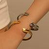 Stainless Steel 18K Gold Electroplated Personality Exaggerated Widefaced Bracelet