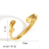 Stainless Steel 18K Gold Electroplated Personality Exaggerated Widefaced Bracelet