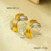 Stainless Steel 18K Gold Electroplated Xshaped Texture Women's Earrings
