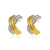 Stainless Steel 18K Gold Electroplated Xshaped Texture Women's Earrings